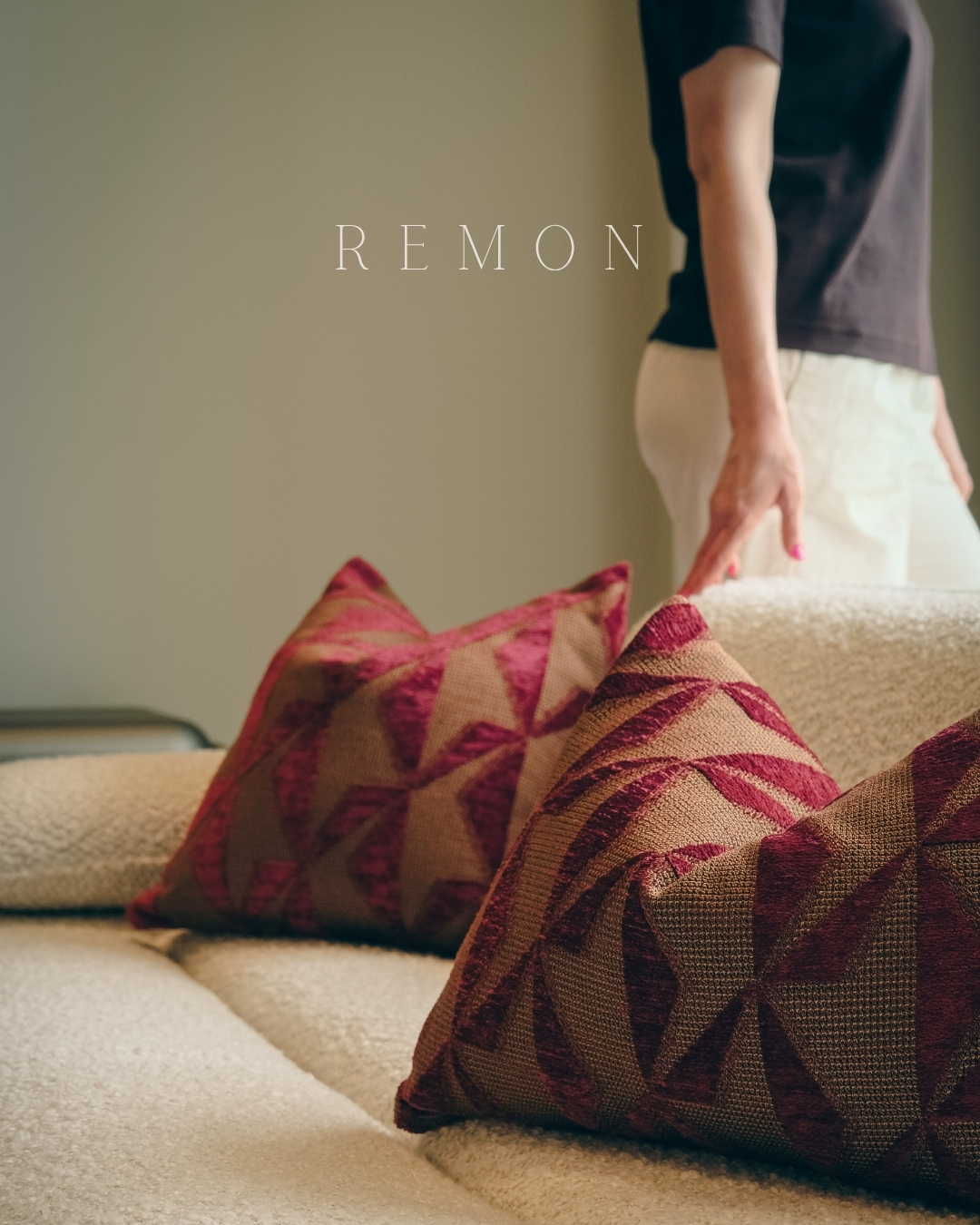 Remon Home Velvet Geometric Cushions